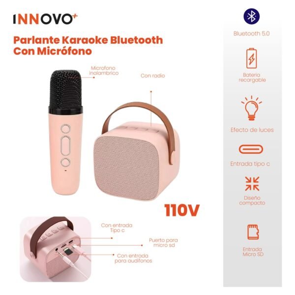 PARLANTE KARAOKE NIÑAS BLUETOOH VOZ MAGICA