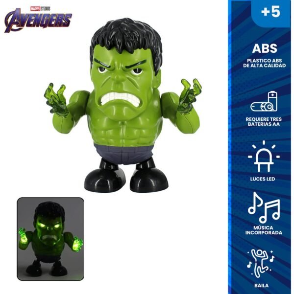 JUGUETE HULK MUSICAL CAMINA SOLA BAILA LUCES