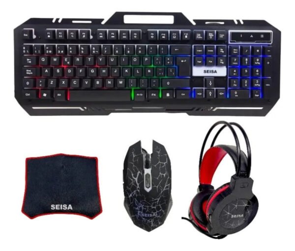 KIT TECLADO GAMER SEISA COMBO TODO EN 1