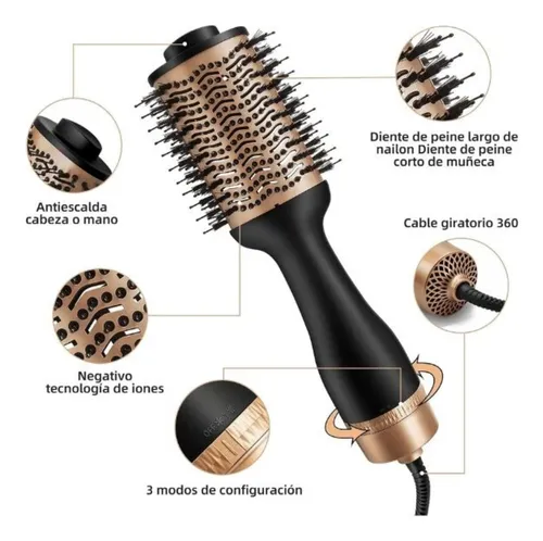 CEPILLO SECADOR MODELADO KERATIN 3D PRO DORADO