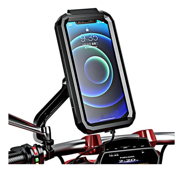 HOLDER MOTO BASE METÁLICA ANTIRROBO ESPEJO UNIVERSAL