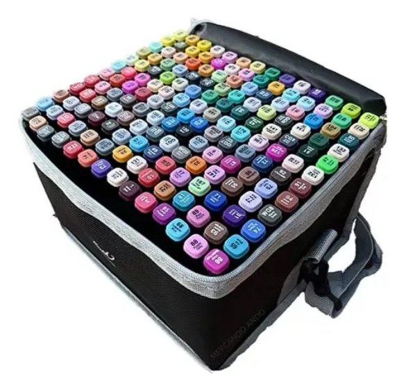 SET DE PLUMONES 168 MARCADORES PLUMONES DOBLE PUNTA ESTUCHE