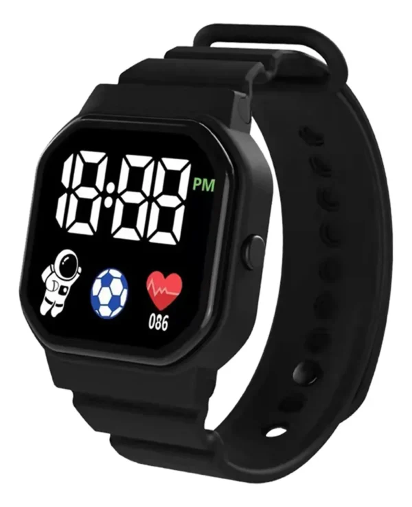RELOJ PARA NIÑOS IMPERMEABLE DIGITAL COLOR NEGRO