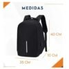 MALETA ANTIRROBO PARA LAPTOP MOCHILA MORRAL CON CABLE USB NEGRA