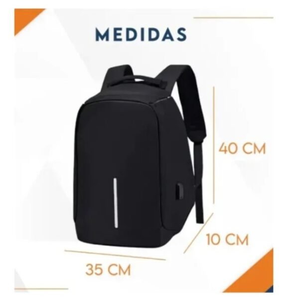 MALETA ANTIRROBO PARA LAPTOP MOCHILA MORRAL CON CABLE USB NEGRA